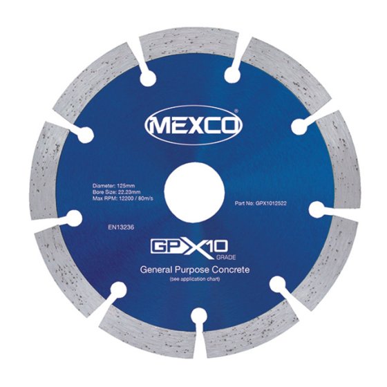 Mexco 125mm Diamond Blade Concrete X10 Grade