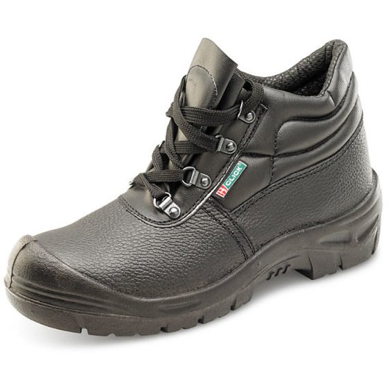 Chukka 4 D-Ring Boot Leather Upper & Scuff Cap Steel Toe Cap Black Size 06