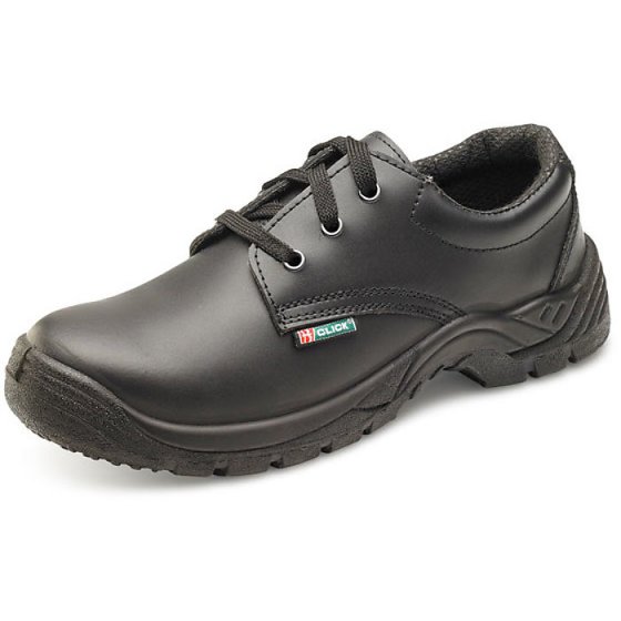 Click Tie Shoe Smooth Leather Upper with Oil Resistant Sole Black Size 08