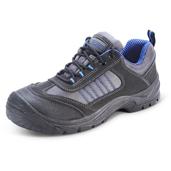 Trainer Shoe with Mesh Active Lining Double Density PU Black/Blue Size 04