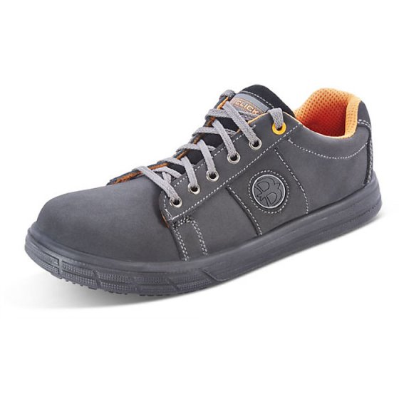 Sneaker Trainer Nubuck Leather Upper & Oil/Slip Resistant Black Size 03