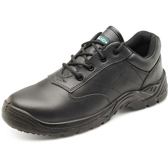 Non Metallic Shoe S1p Leather Upper Oil/Slip Resistant Sole Black Size 03