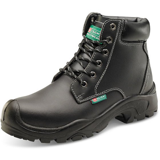 6 Eyelet Boot Pu/Rubber Oil Resistant Sole Steel Toe Cap Black Size 08