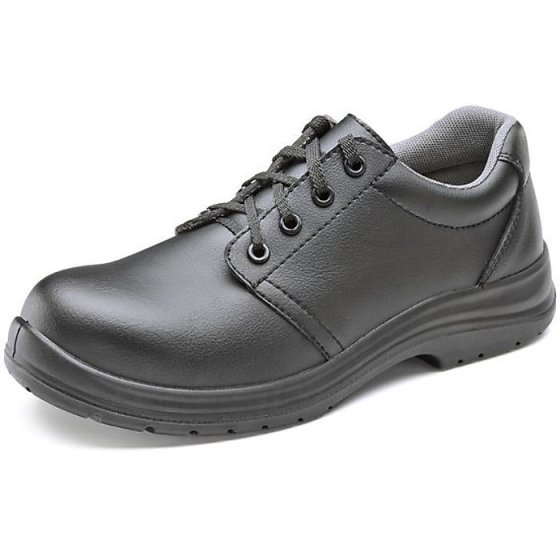 Micro-Fibre Tie Shoe S2 Water Resistant Upper Steel Toe Cap Black Size 06