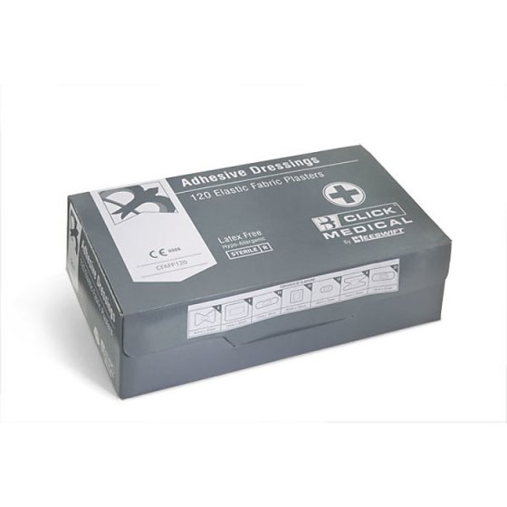 Assorted Fabric Plasters Individually Sealed to keep Sterile Box of 120