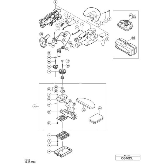 Main Assembly for Hikoki CG10DL