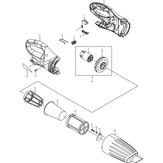 Makita CL100DZ Main Assembly