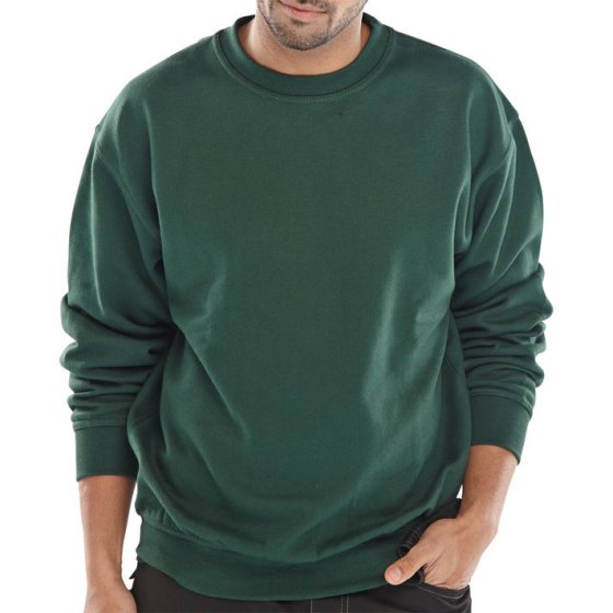 Sweatshirt Poly/Cotton Fleece Inner Ribbed Cuff/Waistband Bottle Green LGE