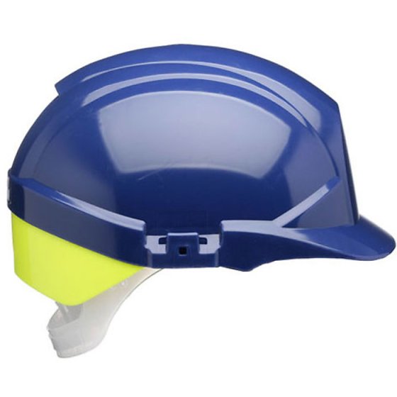 Reflex HDPE Safety Helmet Blue C/W Yellow Rear Flash 6 Point Nylon Cradle