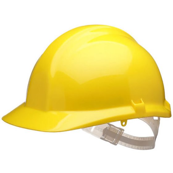 1125 Safety Helmet HDPE Material c/w Slip headband & Terylene Cradle Yellow