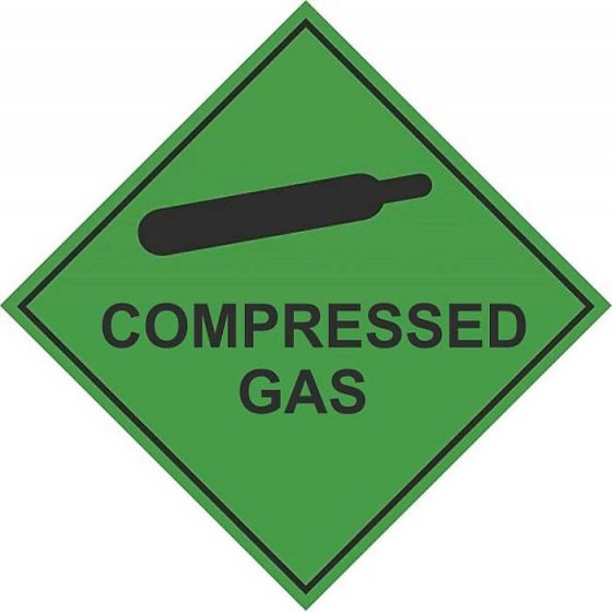 Compressed Gas Warning Label