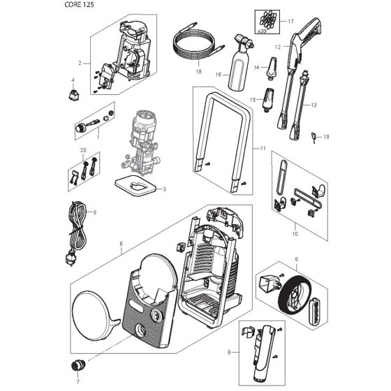Nilfisk CORE 125-5 Assembly