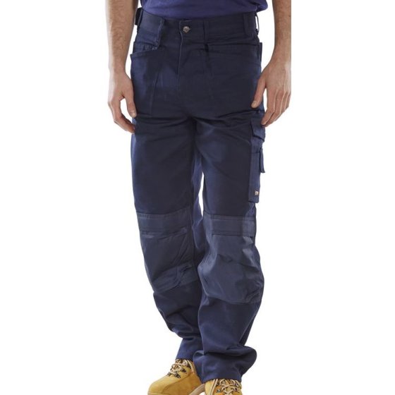 Premium Multi Purpose Trousers c/w Knee-pad Pockets Reg Fit Navy Blue 32