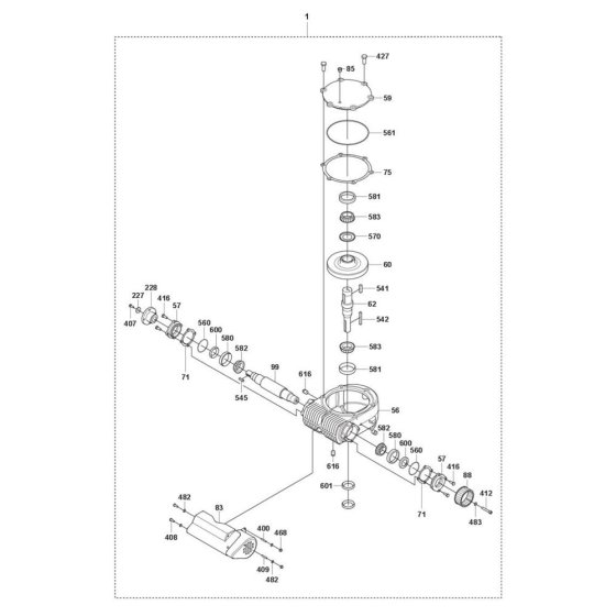 Gearbox Assembly for Husqvarna CRT 48