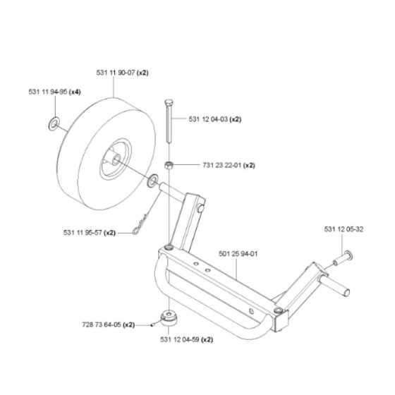 Wheel Assembly for Husqvarna