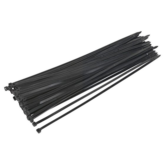 Cable Ties 7.6mm x 450mm Black Nylon - 50 Pack