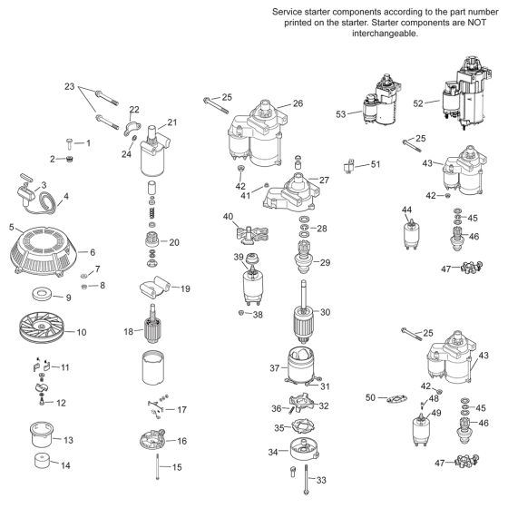Kohler CV20 Starting Parts