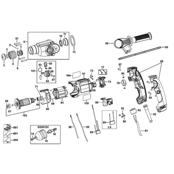 Motor Assembly for DeWalt D25013K