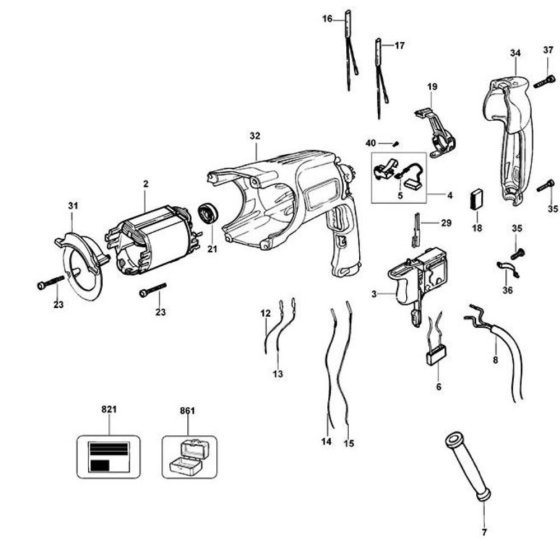 Main Assembly for DeWalt D25101K