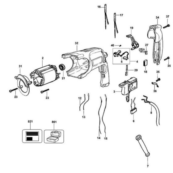 Main Assembly for DeWalt D25102K