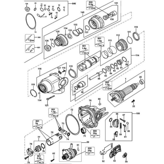 Main Assembly for DeWalt D25114K