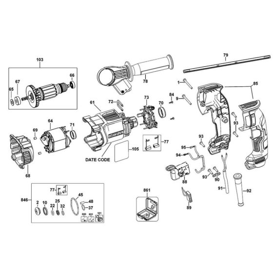 Housing Motor Assembly for DeWalt