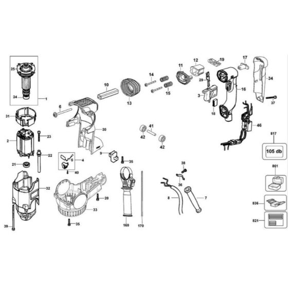 Main Assembly for DeWalt D25323K