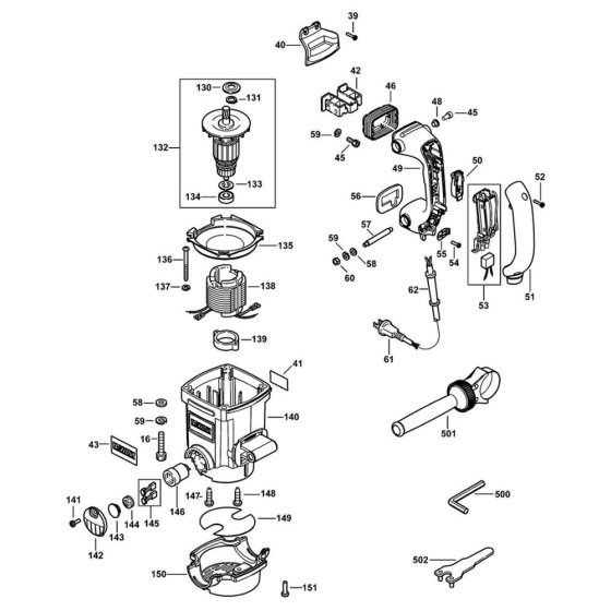 DeWalt D25580K Housing Assembly