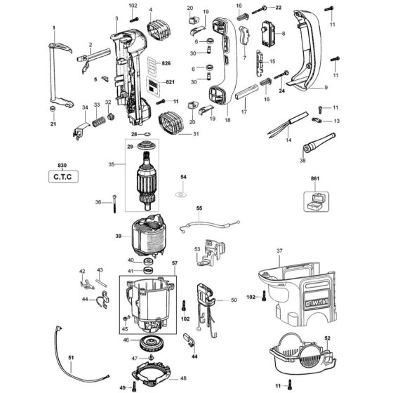Main Assembly for DeWalt D25730K