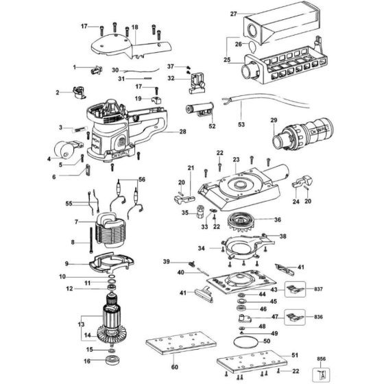 Main Assembly for DeWalt Sander