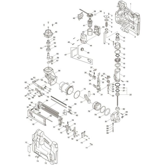 Makita DBN500ZJ Main Assembly