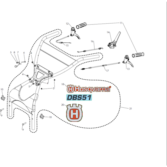 Handle and Controls for Husqvarna DBS51