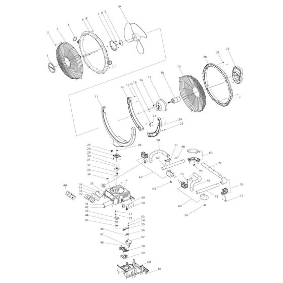Makita DCF300 Fan Assembly
