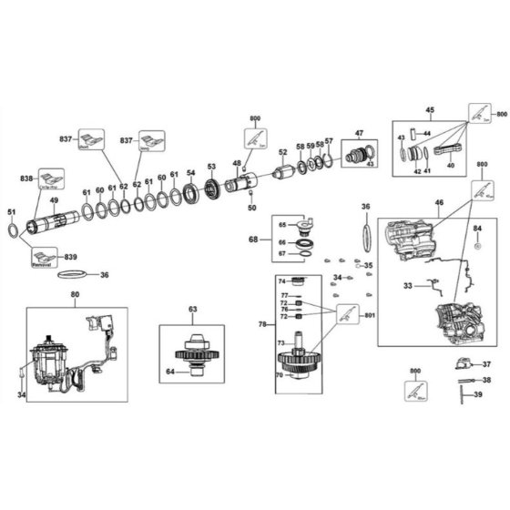 Crankshaft Assembly for DeWalt DCH293