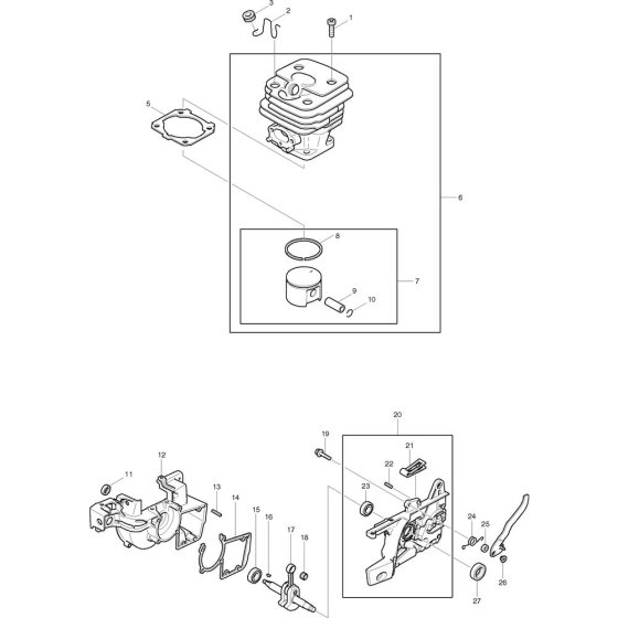 Cylinder & Piston for Makita DCS430-38