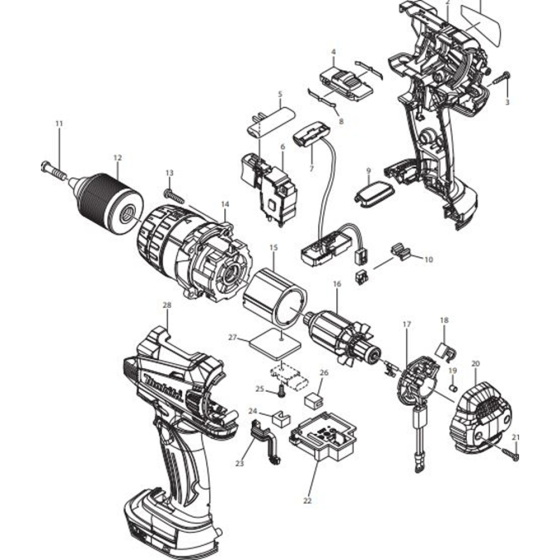 Makita DDF458RFE Assembly