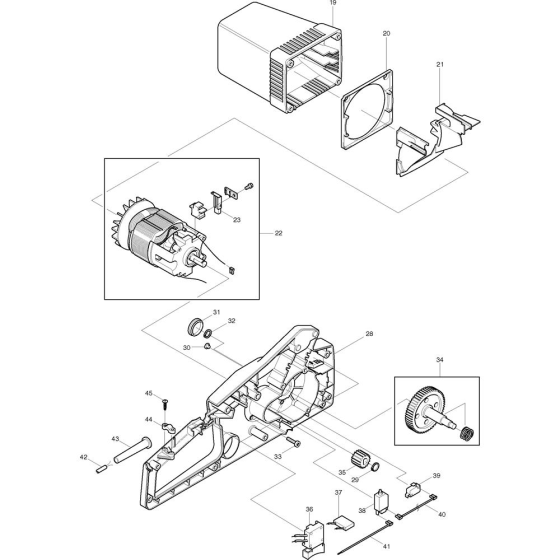Motor & Gear Assembly for Makita