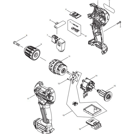 Main Assembly for Makita DF332DSAJ