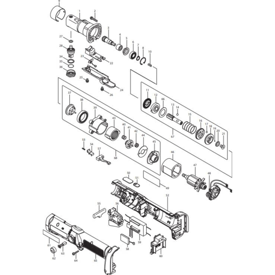 Makita DFL122FZ Assembly