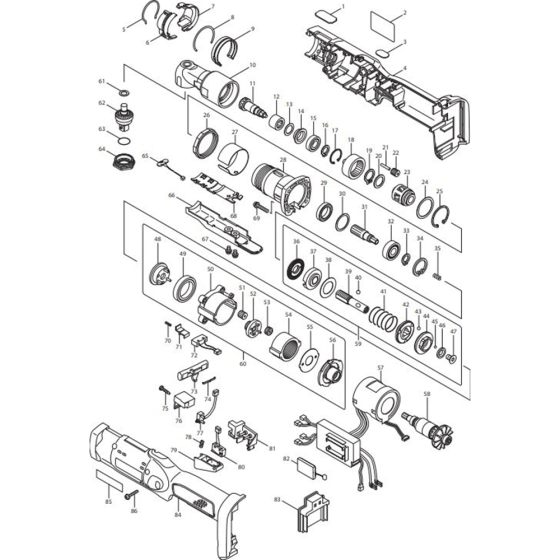 Main Assembly for Makita DFL300FZ