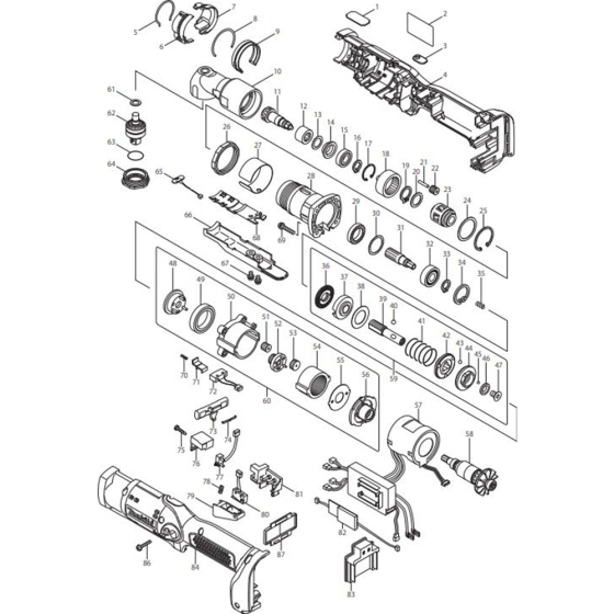 Main Assembly for Makita DFL301FZ