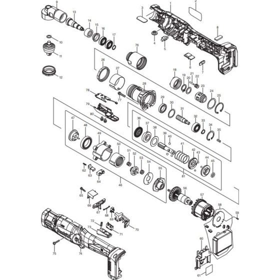 Main Assembly for Makita DFL302FZ