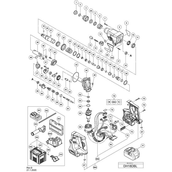 Main Assembly for Hikoki DH18DBL
