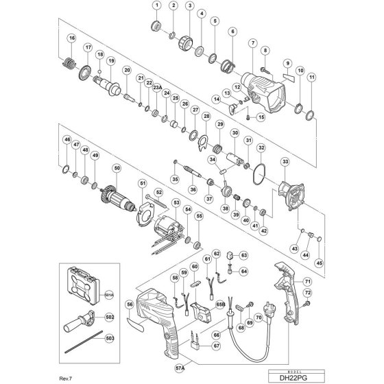 Main Assembly for Hikoki DH22PG