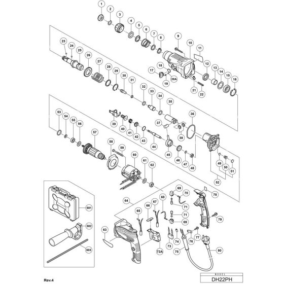 Main Assembly for Hikoki DH22PH