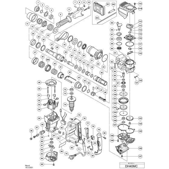 Main Assembly for Hikoki DH40MC