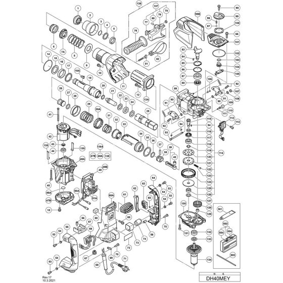 Main Assembly for Hikoki DH40MEY