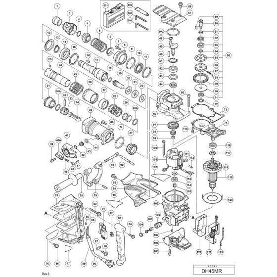 Main Assembly for Hikoki DH45MR