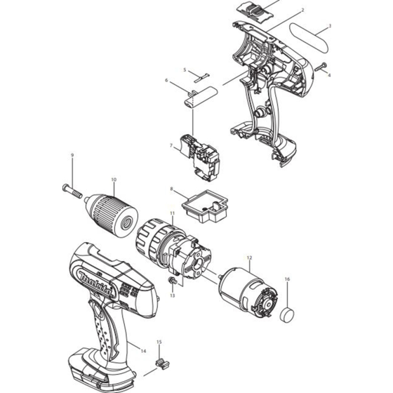 Makita DHP453SY Assembly