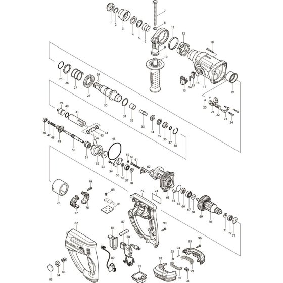 Makita DHR202RF Assembly